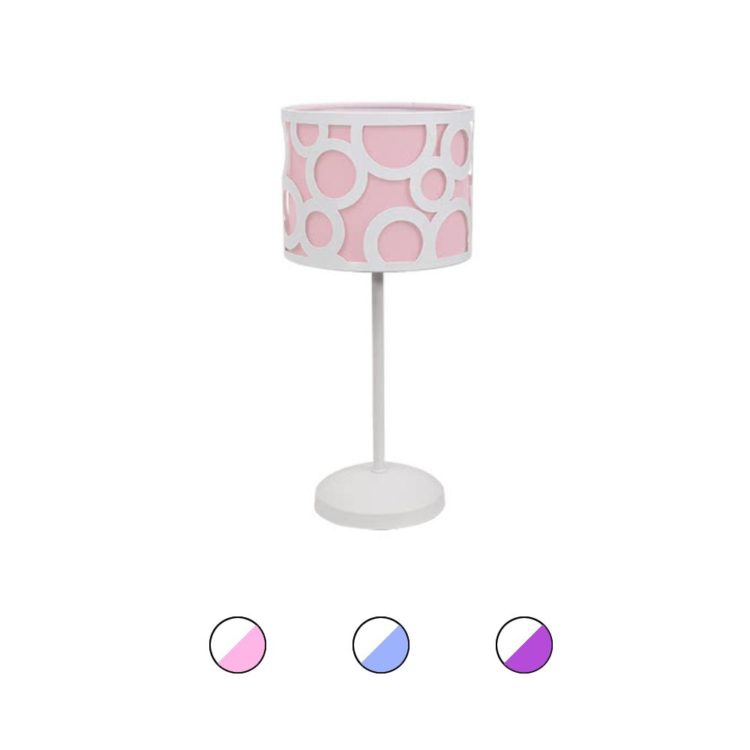 lampara mesa infantil blanco rosa azul lila