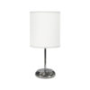 lampara de mesa blanca en tela