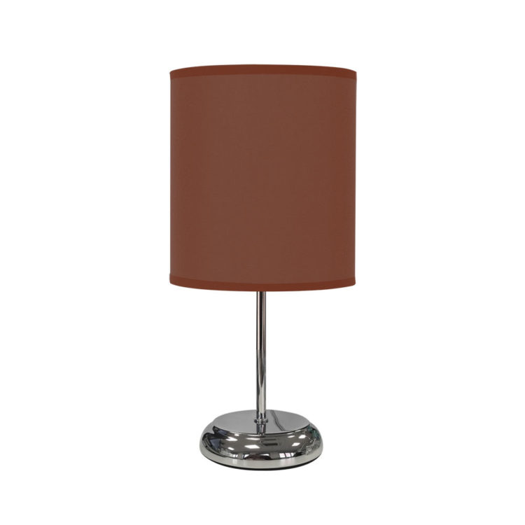 lampara de tela de mesa en color marron chocolate