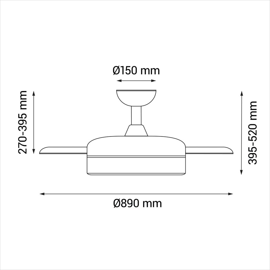 1694581 DIM scaled - Todolampara - Ventilador de techo BOMBAY S níquel aspas retráctiles con luz - Sulion