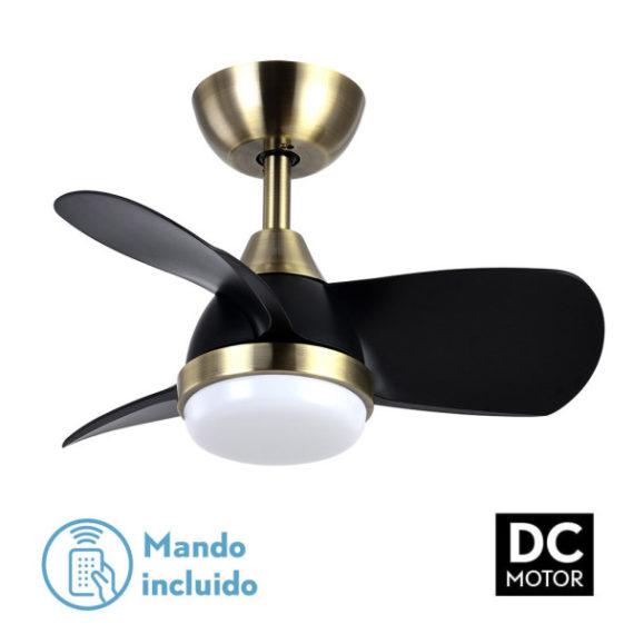 VENTILADOR 24W PIRDO NEGRO/BRONCE Ø60