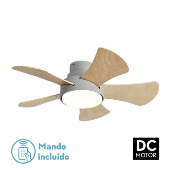 VENTILADOR 25W GREGARIO GRIS/MADERA Ø82