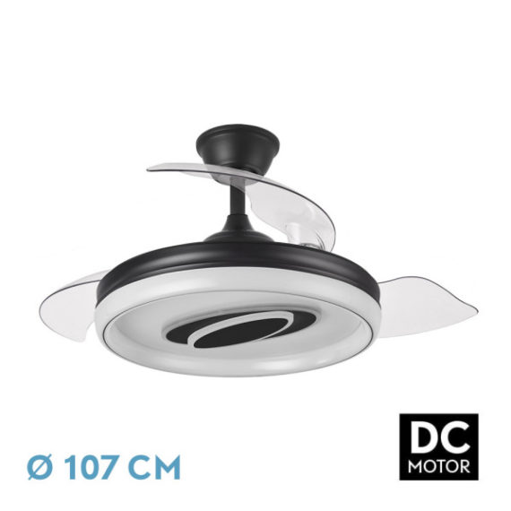 VENTILADOR 59W MARACANA NEGRO Ø107