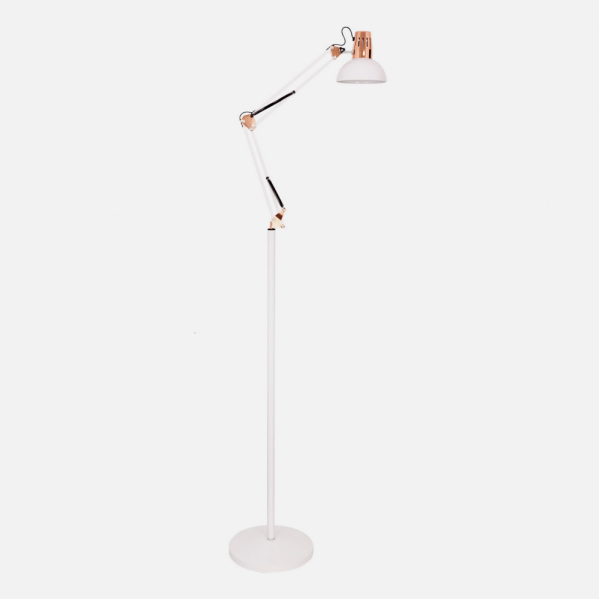 Flexo De Pie Articulable Rutilo 1xe27 Blanco/cobre 180x28x28 Cm 3 Flexo De Pie Articulable Rutilo 1xe27 Blanco/cobre 180x28x28 Cm - Imagen 3