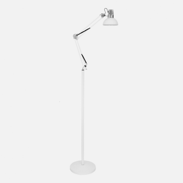 Flexo De Pie Articulable Rutilo 1xe27 Blanco/cromo 180x28x28 Cm 3 Flexo De Pie Articulable Rutilo 1xe27 Blanco/cromo 180x28x28 Cm - Imagen 3
