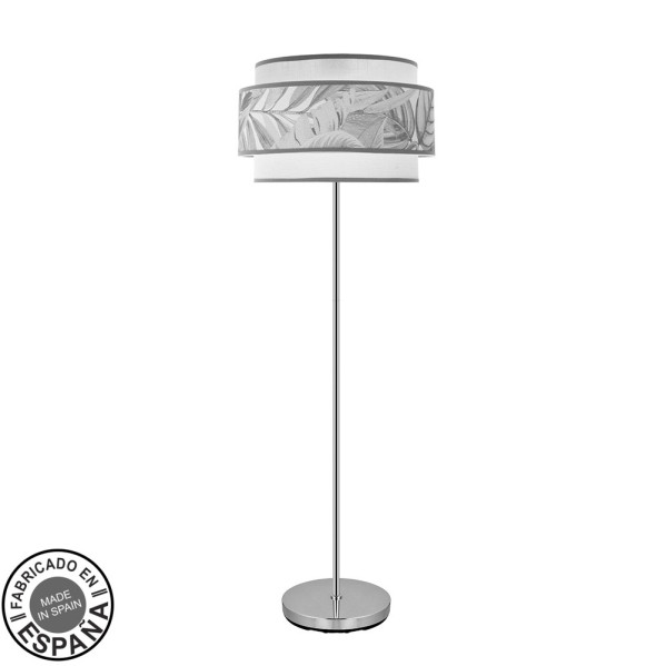 Pie Salon 3p Camerun 1xe27 Cromo/blanco/gris 160x40x40 Cm 1 Decoración > Pie Salón > Pie Salón moderno