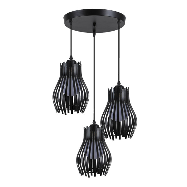 Plafon Ragusa Negro 3xe27 Regx36x36cm 1 Decoración > Lámparas > Lámpara Moderna
