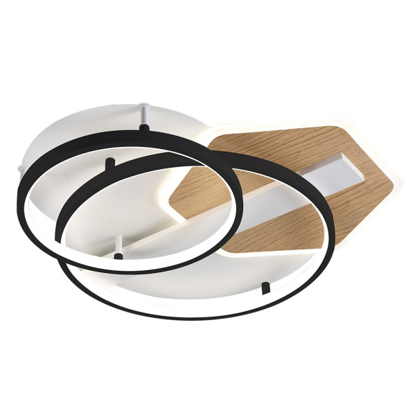 Plafon Trofa Negro/madera 120w 3000-4000-6000k 9x50x50cm 10200lm C/remoto 1 Decoración > Lámparas > Lámpara Moderna