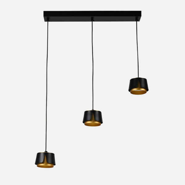 Regleta Domenica 3 X Gx53 Negro/oro 27w 4000k 2400lm Bombillas Incluidas 100x56x10cm 1 Decoración > Lámparas > Lámpara Moderna