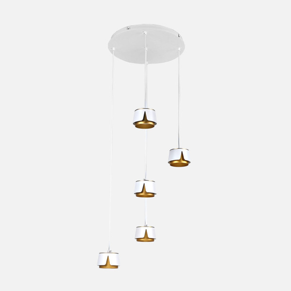 Plafon Domenica 5 X Gx53 Blanco/oro 45w 4000k 4000lm Bombillas Incluidas Regx38x38cm 1 Decoración > Lámparas > Lámpara Moderna