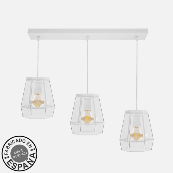 Regleta Guia 3xe27 Blanco Regx64x15 Cm 2 Regleta Guia 3xe27 Blanco Regx64x15 Cm - Imagen 2