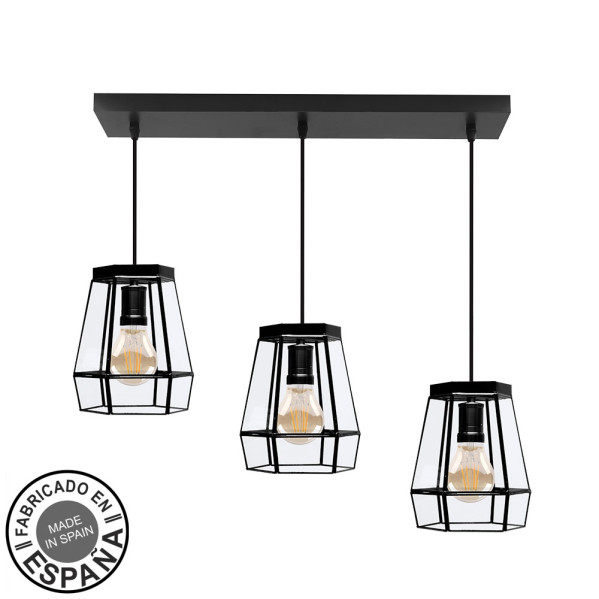 Regleta Guia 3xe27 Negro Regx64x15 Cm 1 Decoración > Lámparas > Lámpara Moderna
