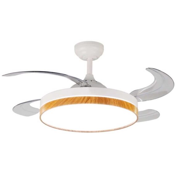 VENTILADOR 39W TRACE BLANCO MADERA Ø91